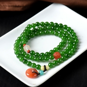 6mm山料和田碧玉多圈手串
