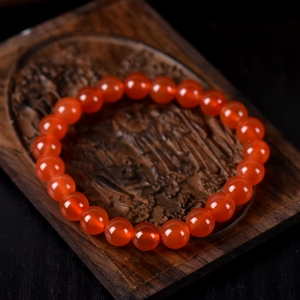 8mm冰红南红单圈手串