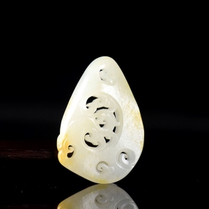 籽料和田白玉凤凰吊坠