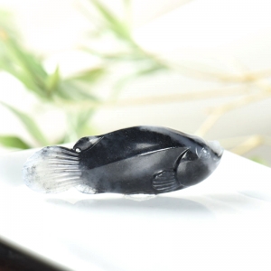 籽料和田青花年年有余吊坠