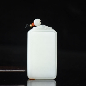 籽料和田白玉平安无事牌吊坠