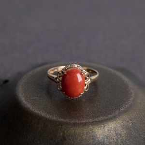 18KMOMO珊瑚戒指