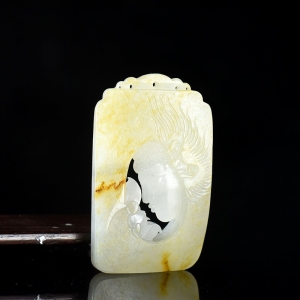 籽料和田玉青花一念之间吊坠