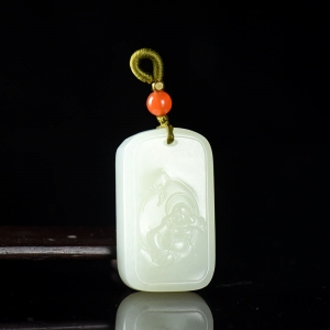籽料和田白玉弥勒佛吊坠