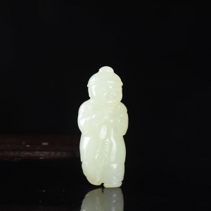 山料和田白玉小财神吊坠