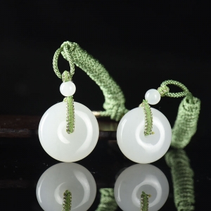 山料和田白玉平安扣吊坠（二件）