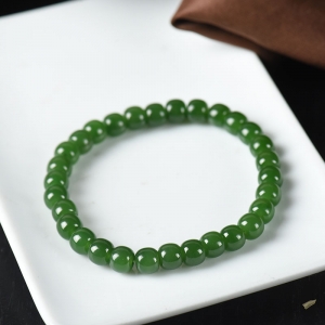 山料碧玉老形珠单圈手串