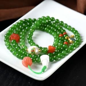 6mm山料和田碧玉108佛珠