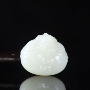 山流水料和田白玉弥勒佛吊坠