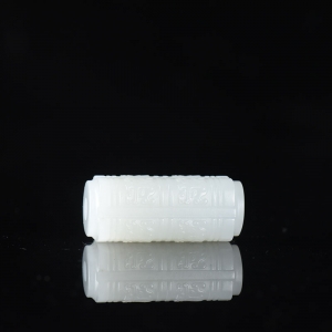 籽料和田白玉玉琮吊坠