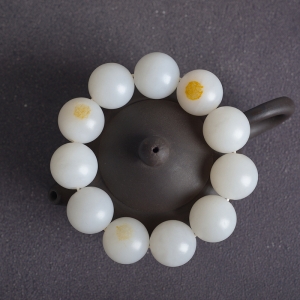 20mm山料和田白玉单圈手串