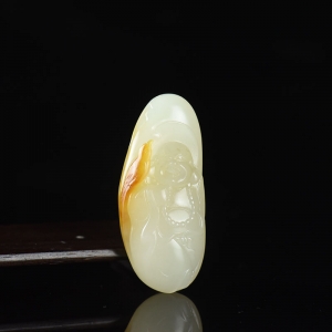 籽料和田白玉弥勒佛吊坠