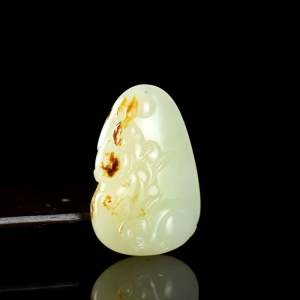 籽料和田白玉兔子吊坠