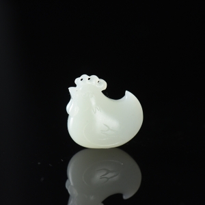 籽料和田白玉鸡吊坠