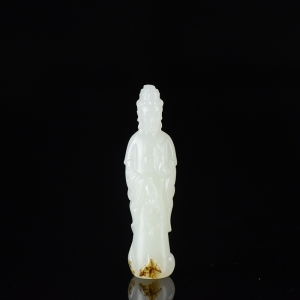 籽料和田白玉观音吊坠