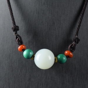 17mm籽料和田白玉锁骨链