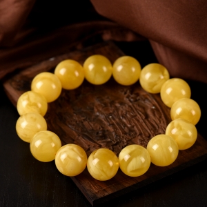 16mm白花蜜蜜蜡单圈手串