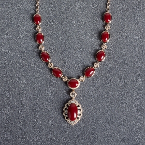 18K阿卡牛血红珊瑚吊坠/项链两用款