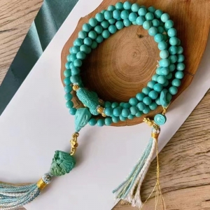 5mm中高瓷绿松石108佛珠