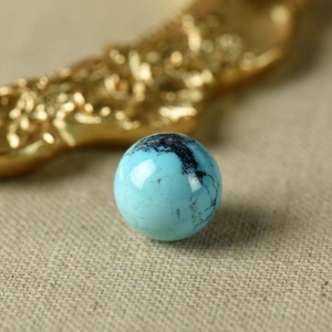 15.5mm中高瓷蓝色绿松石圆珠配件