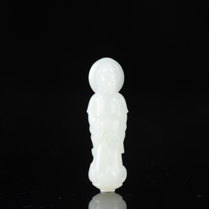 籽料和田白玉观音吊坠