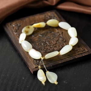 籽料和田玉原石单圈手串