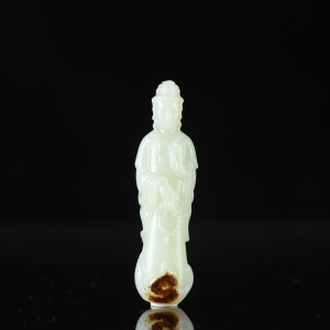 籽料和田白玉观音吊坠