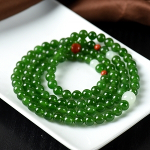 6mm山料和田碧玉108佛珠