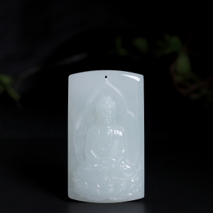 糯冰种翡翠佛吊坠