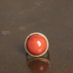 18KMOMO珊瑚圆形戒指