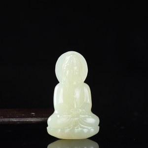 山料和田白玉观音吊坠