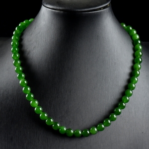 8mm山料和田碧玉项链