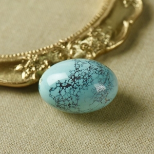 中高瓷蓝色绿松石枣珠配件