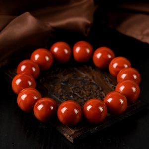 18.5mm柿子红南红单圈手串