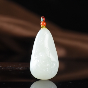 山料和田白玉观音吊坠