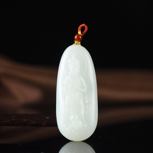 山料和田白玉观音吊坠