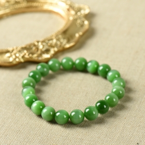 9.5mm山料和田碧玉猫眼单圈手串