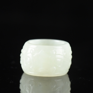 山料和田白玉仿古纹扳指