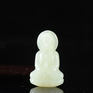 山料和田白玉观音吊坠