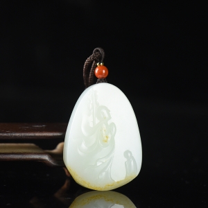 籽料和田白玉地藏王菩萨吊坠