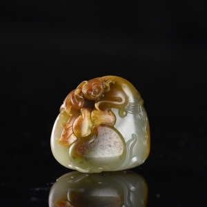 籽料和田玉灵猴吊坠