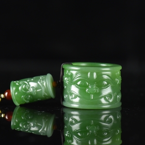 山料和田碧玉守护扳指