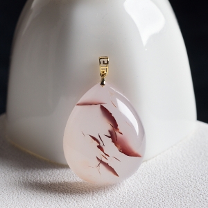 18K冰飘料南红水滴吊坠