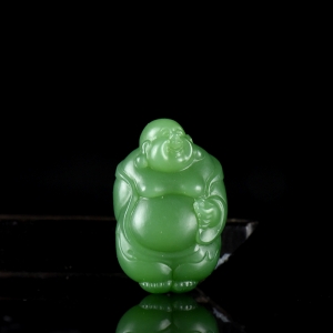 山料和田碧玉弥勒佛吊坠