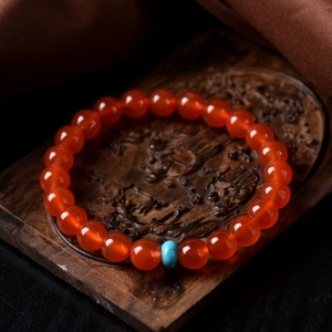 8.5mm冰红南红单圈手串