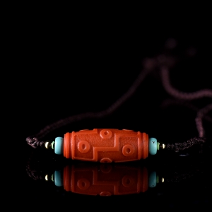 柿子红南红天珠锁骨链