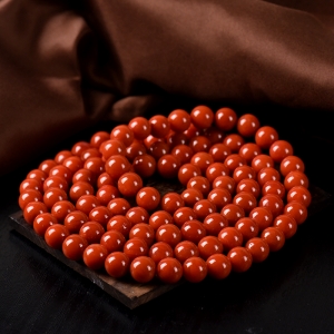 10mm柿子红南红108佛珠