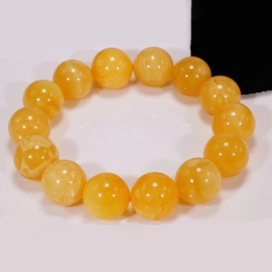 16mm鸡油黄蜜蜡单圈手串