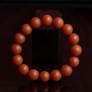 13mm柿子红南红单圈手串