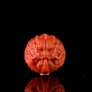 19.5mm柿子红南红龙珠配件